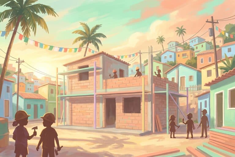 Construção de escola comunitária em Salvador